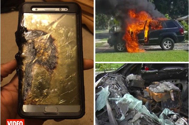 Samsung Galaxy Note 7 Ditarik, Ini Foto Mobil yang Terbakar